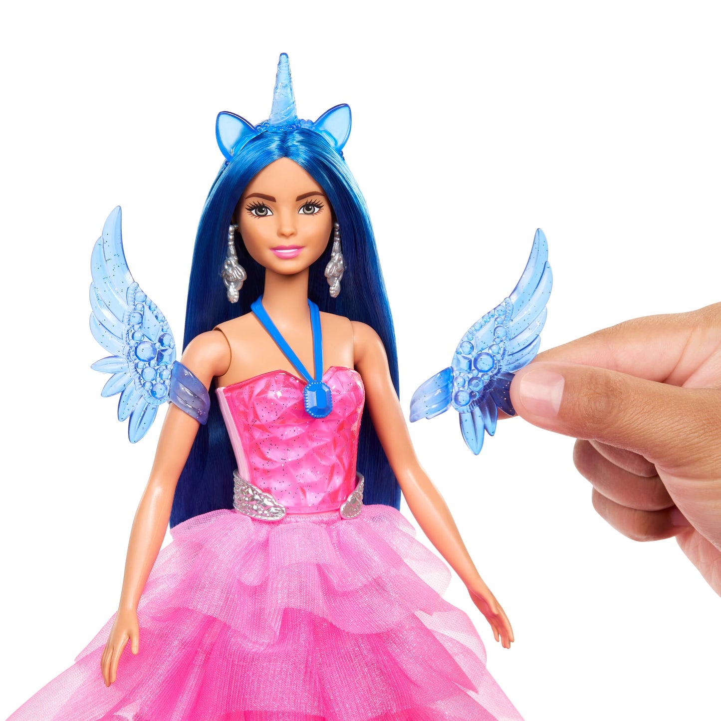 Barbie  65Anniversaire  Poup¨¦e et Animal  Licorne Ail¨¦e, Ch. Bleus