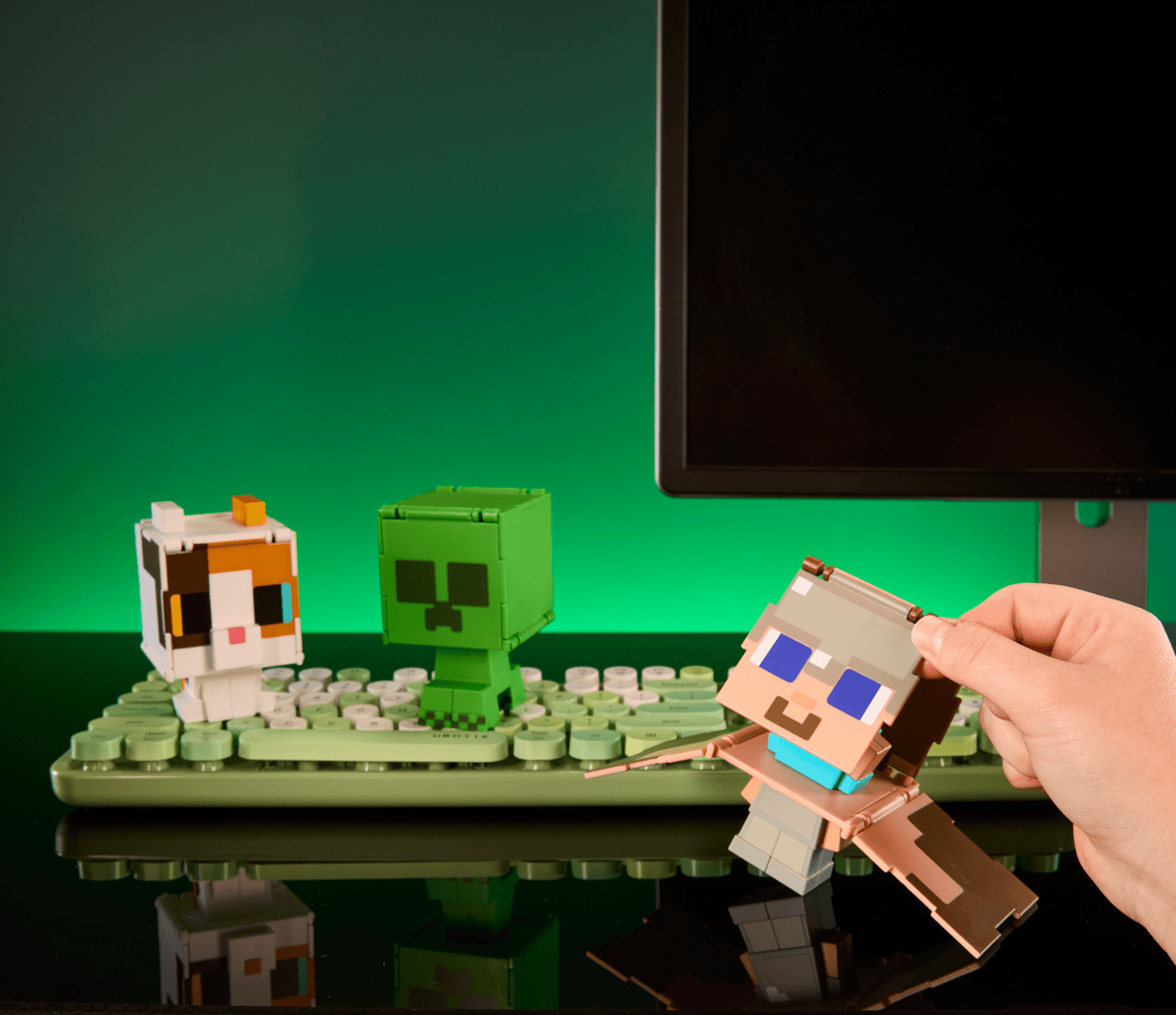 Minecraft Vanilla Figura de Acci¨®n Flippin' de 3.75 Creeper + Creeper Cargado